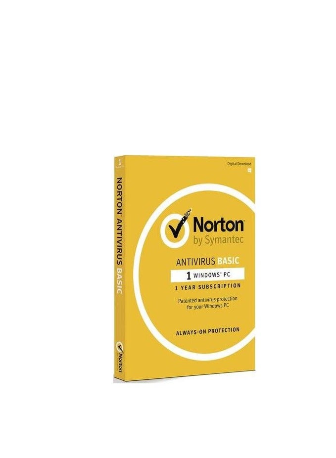 Symantec Anti-Virus Basic 1 User, 1 Device Yellow/White